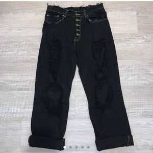 RARE BLACK DISTRESSED BOYFRIEND CARMAR JEANS LF